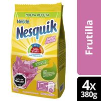Saborizante Para Leche Nesquik® Optistar® Frutilla 380g X4