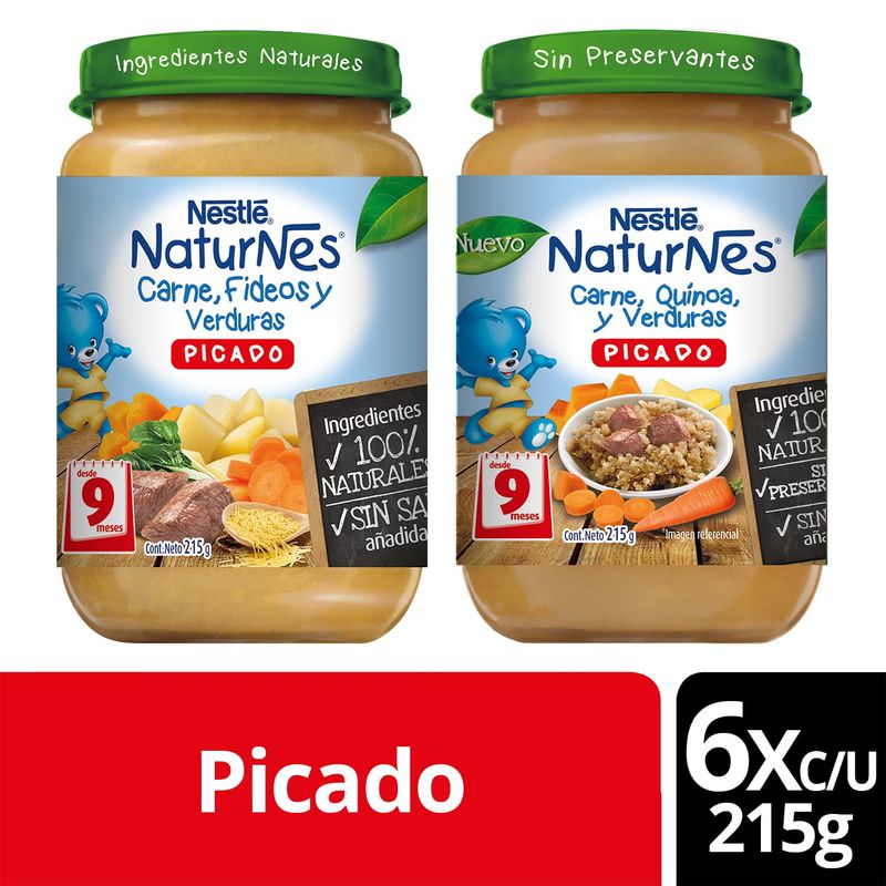NATURNES - Picado Nestlé® Naturnes® Carne y Quinoa X12 Frascos