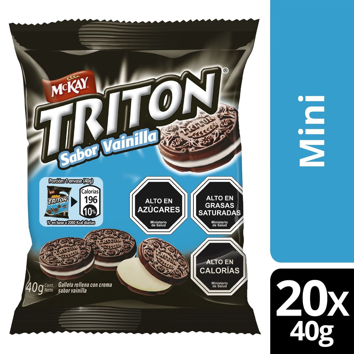 NESTLE - Galleta Sandwich Triton® Mini Vainilla 40g X20 Unidades