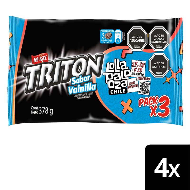 NESTLE - Galleta Sandwich Triton® Vainilla Multipack X4 Unidades