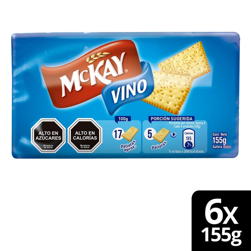 NESTLE - Galletas Mckay® Vino 155g X6 Unidades