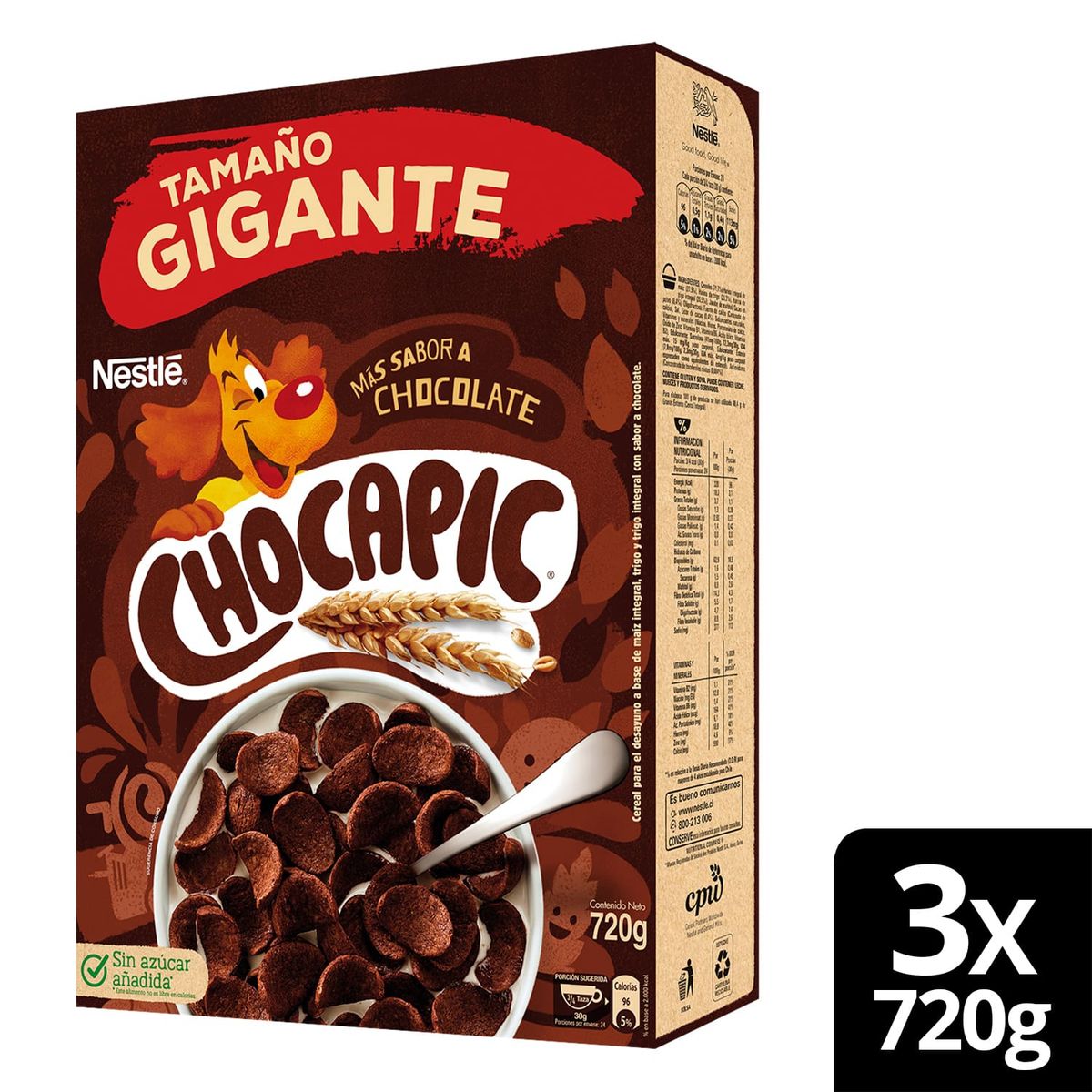 NESTLE - Cereal Chocapic 720g X3 Cajas