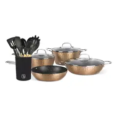 SIMPLIT - Kit Batería Cocina 7 Pza + Set 12 Utensilios