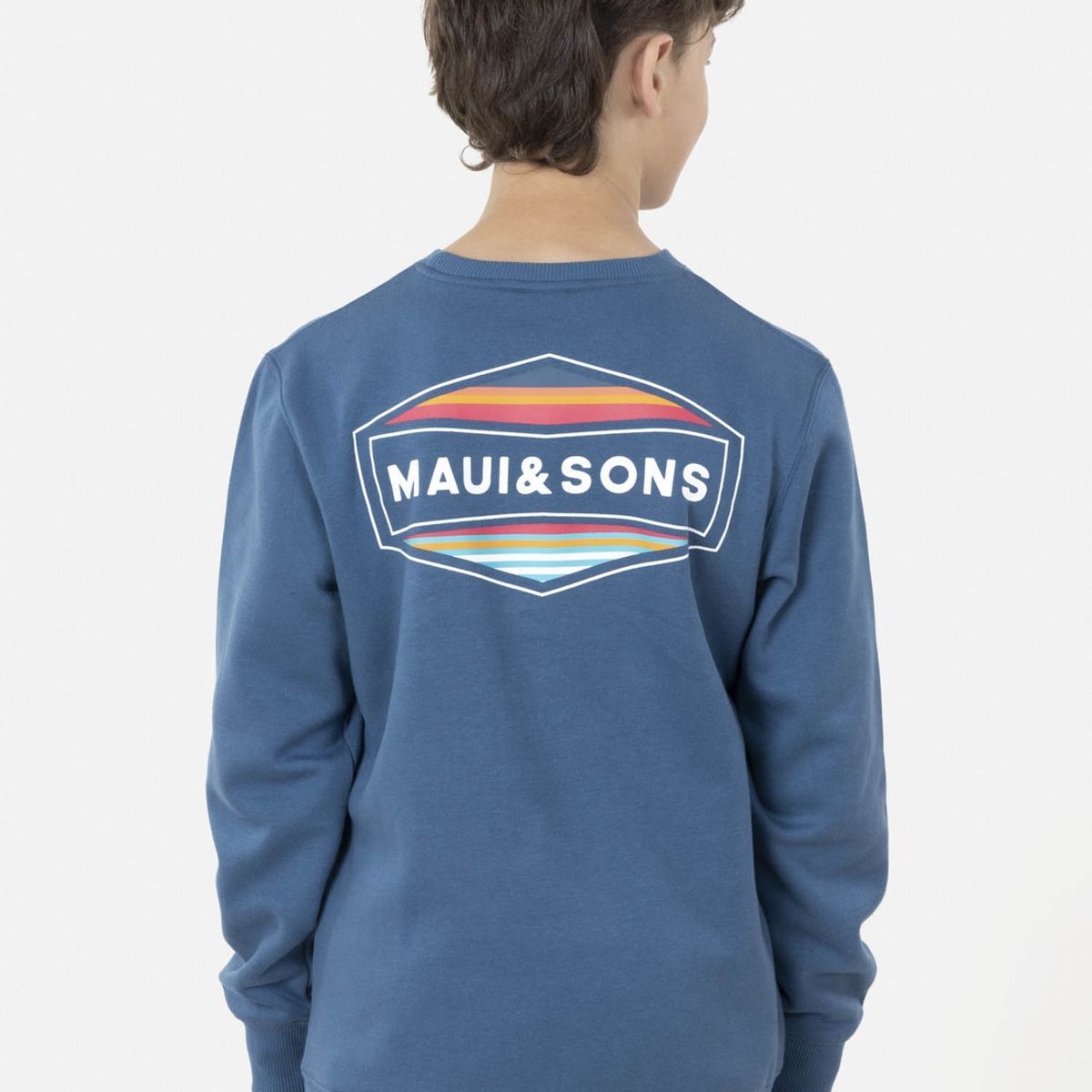 MAUI AND SONS - Poleron RETRO BADGE Juvenil Azul Maui and Sons