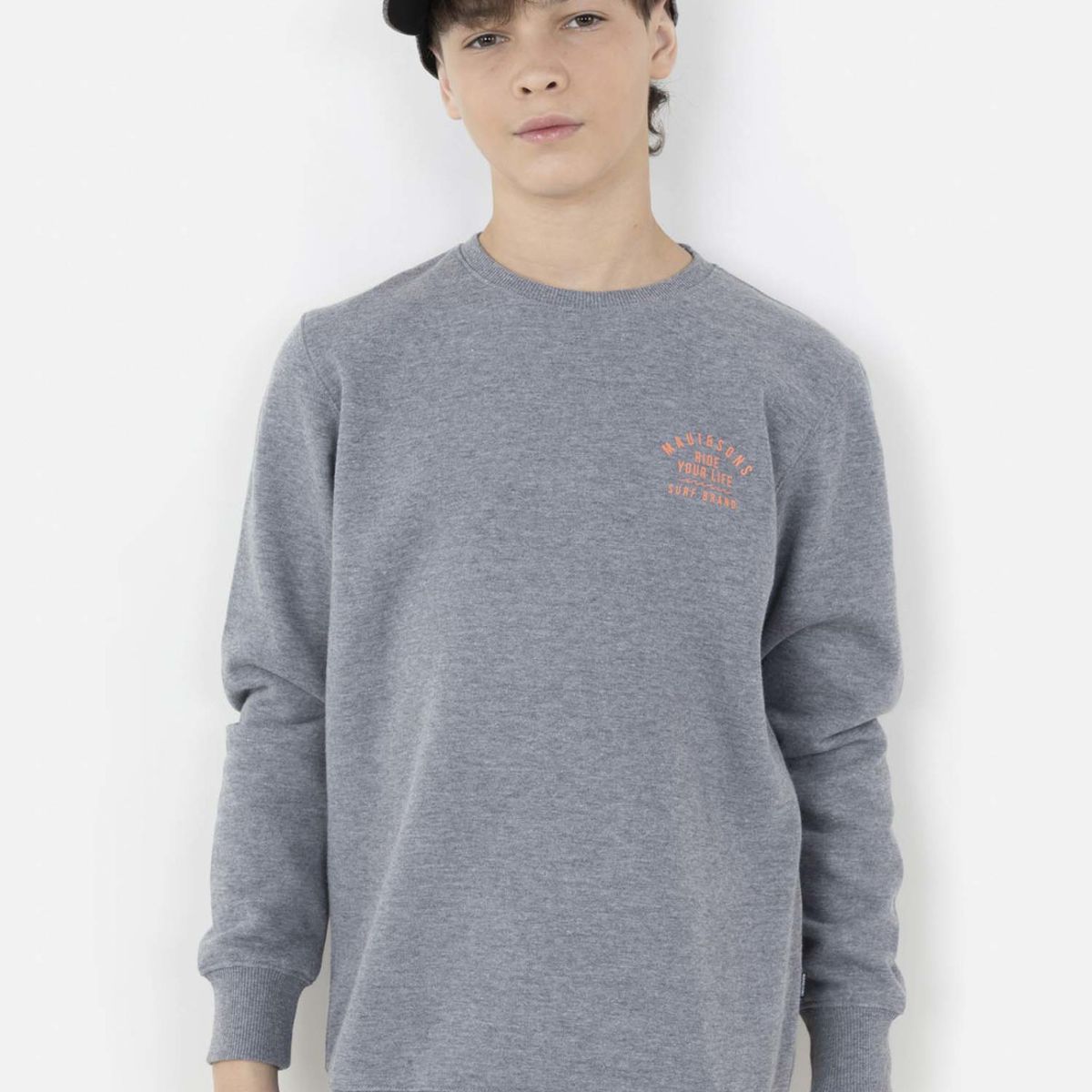 MAUI AND SONS - Poleron CALM SEA Juvenil Gris Maui and Sons