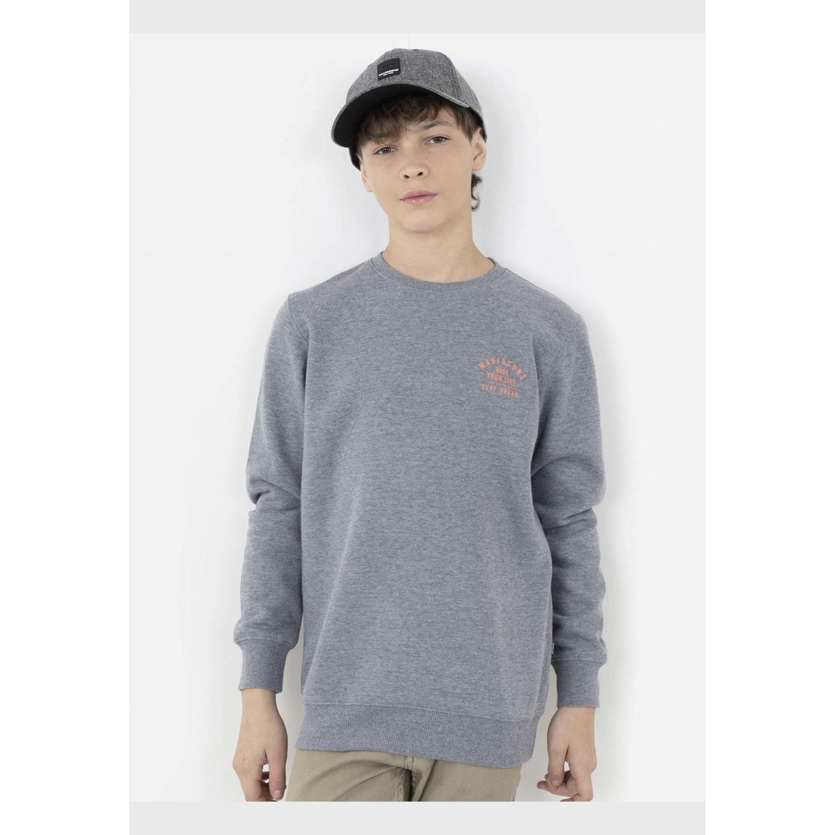 MAUI AND SONS - Poleron CALM SEA Juvenil Gris Maui and Sons