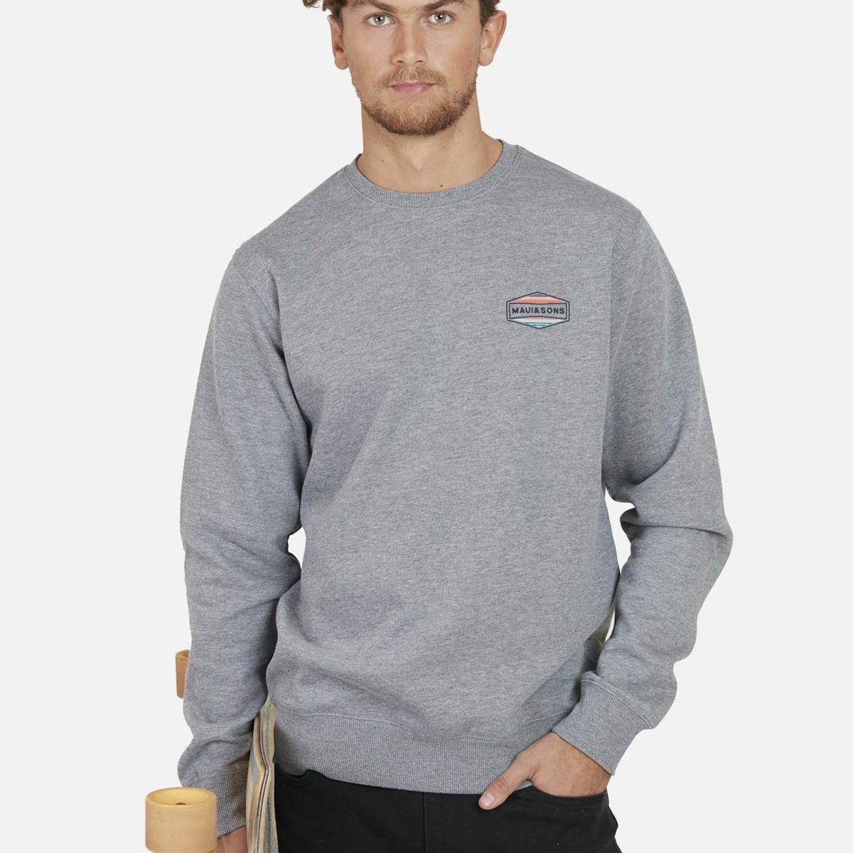 MAUI AND SONS - Poleron FLAG MAUI Hombre Gris Maui and Sons