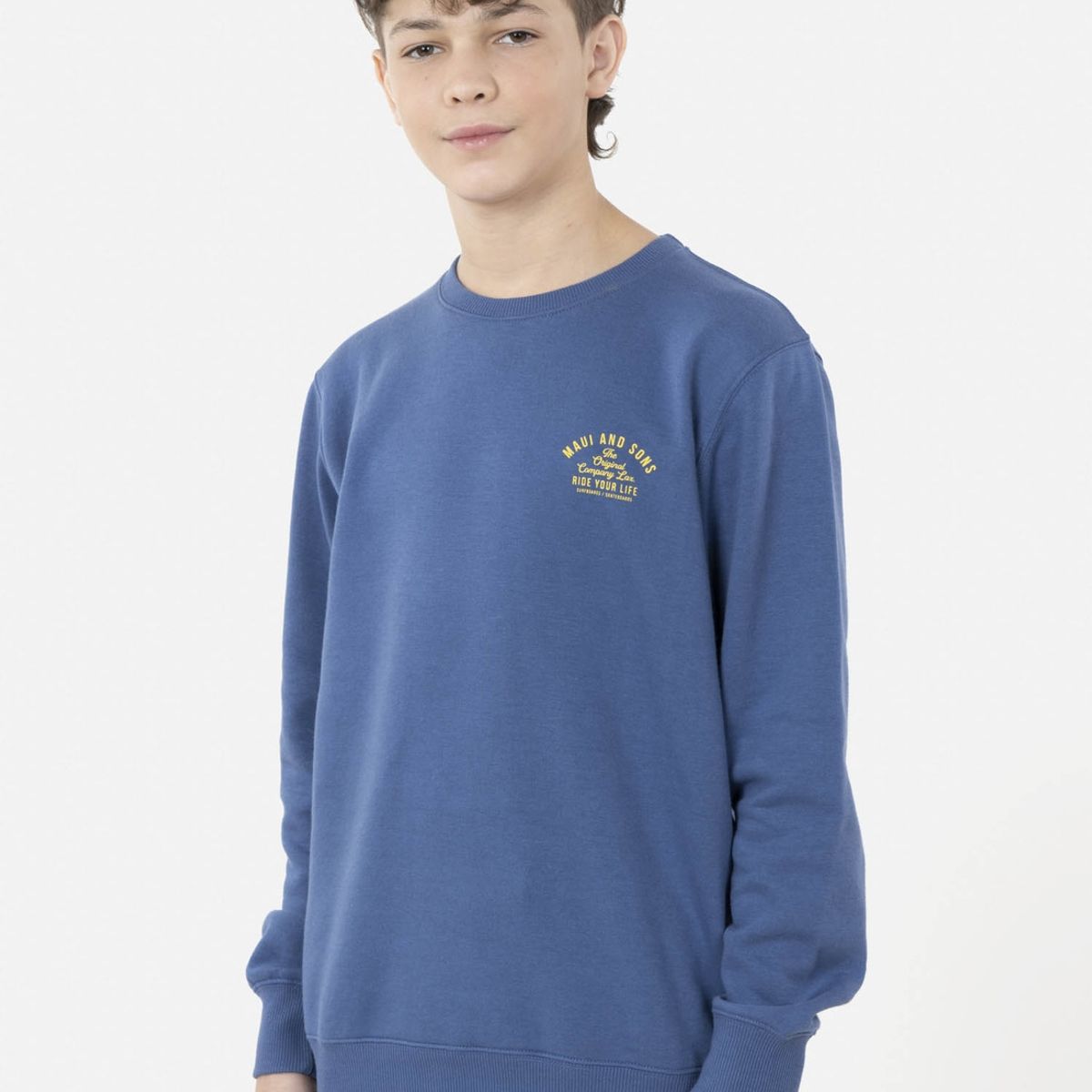 MAUI AND SONS - Poleron RIDE YOUR LIFE Juvenil Celeste Maui and Sons