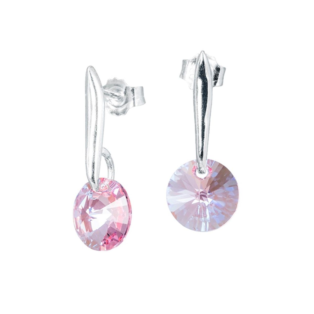 JOYAS MONTERO - Aros Punto de Luz Plata 925 creado con cristales de Swarovski® Light Rose