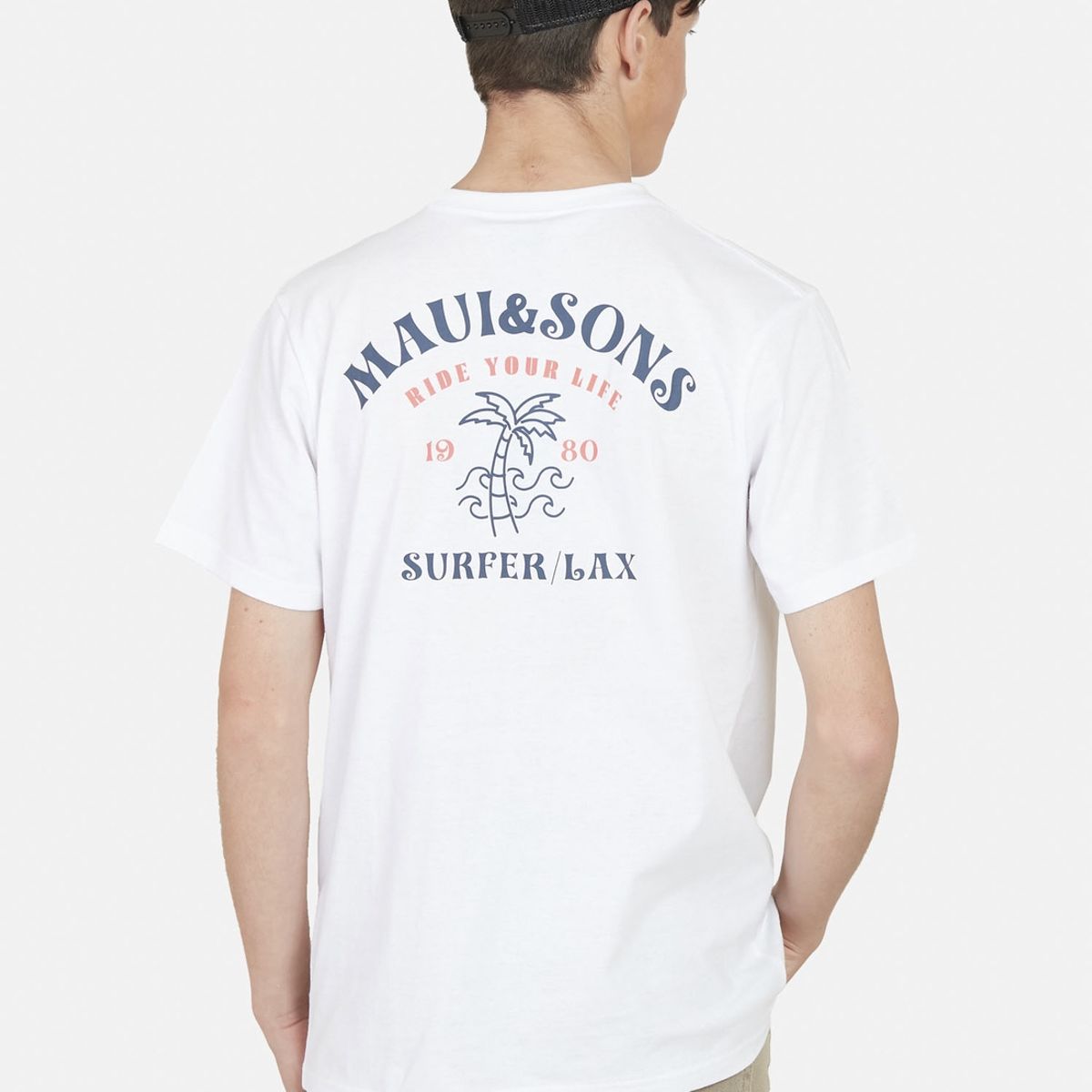 MAUI AND SONS - Polera SURFER/LAX Juvenil Blanco Maui and Sons