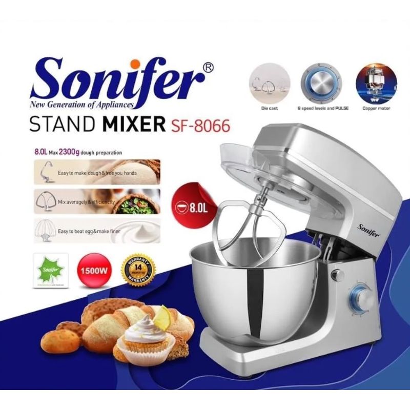 GENERICO - Batidora Amasadora Sonifer Profesional 8 Litros 1500 W