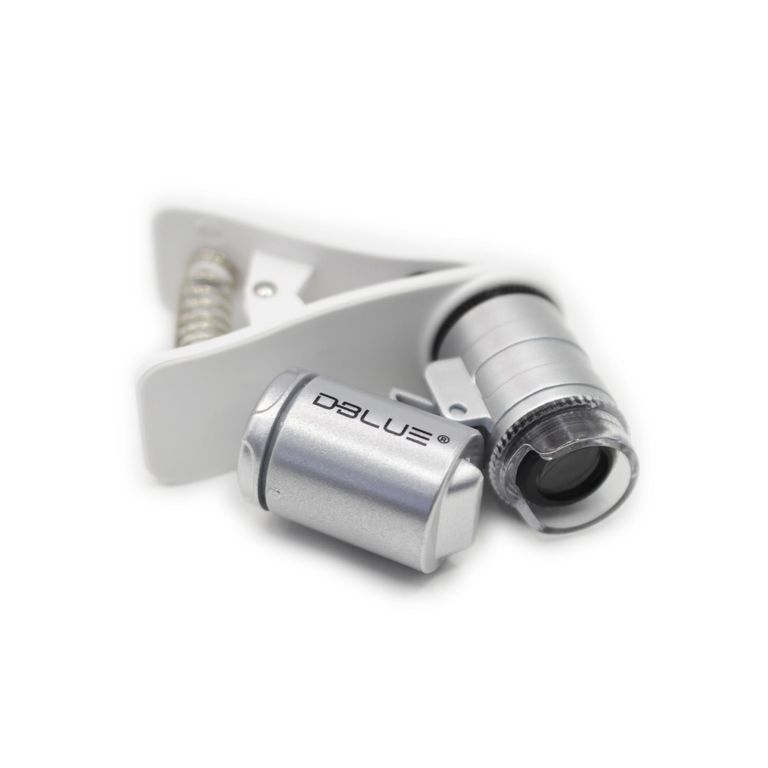 Microscopio Lupa Clip Para Celular Con Luz UV