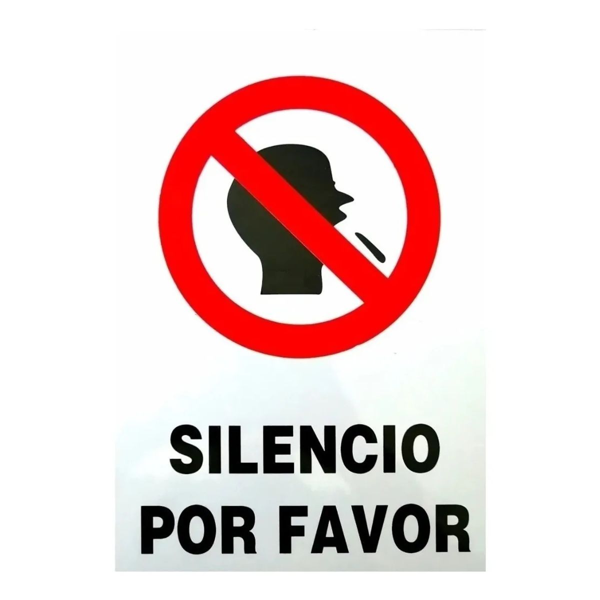 GENERICO - Señaletica Silencio Por Favor Letrero Silencio Favor 20x30cm