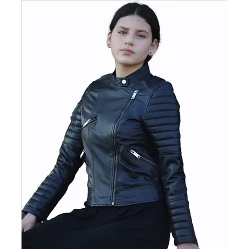 GENERICO - CHAQUETA CUERO MUJER MANGA LARGA CUELLO MAO