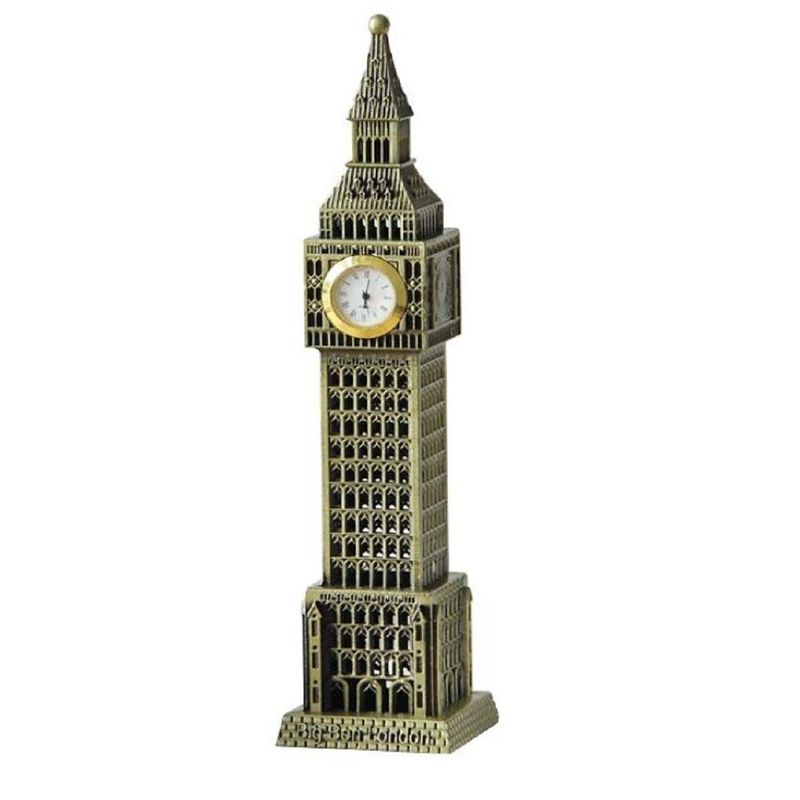 INVENCIBLE - RELOJ BIG BEN  MESA METALICO ADORNO DECORACION AK54