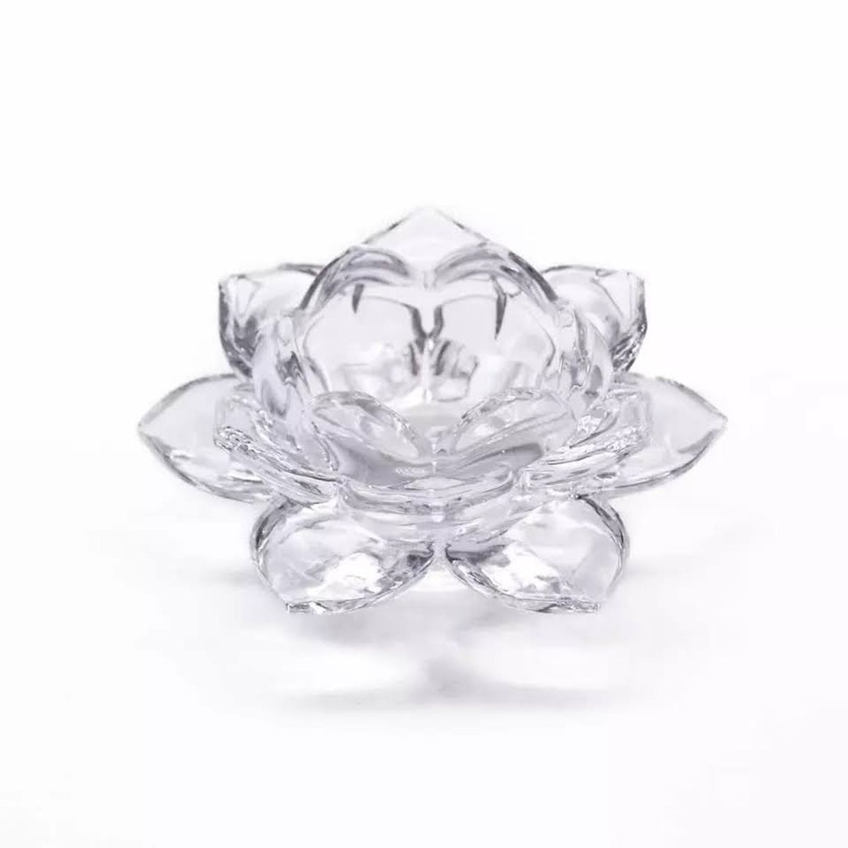 GENERICO - Porta Vela Mini Candelabro De Vidrio Diseño Flor De Loto
