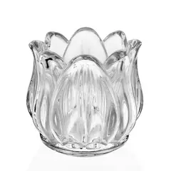 GENERICO - Porta Vela Candelabro Vidrio Diseño Tulipan con Velita