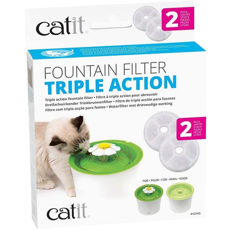 CATIT - Filtro Catit Fuente Agua Flor 3 litros (2 Unidades) Gato.-