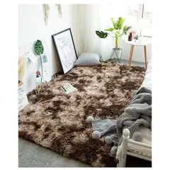 GENERICO - Alfombra peluda 1.8 x 2 M - Café Oscuro Jaspeado