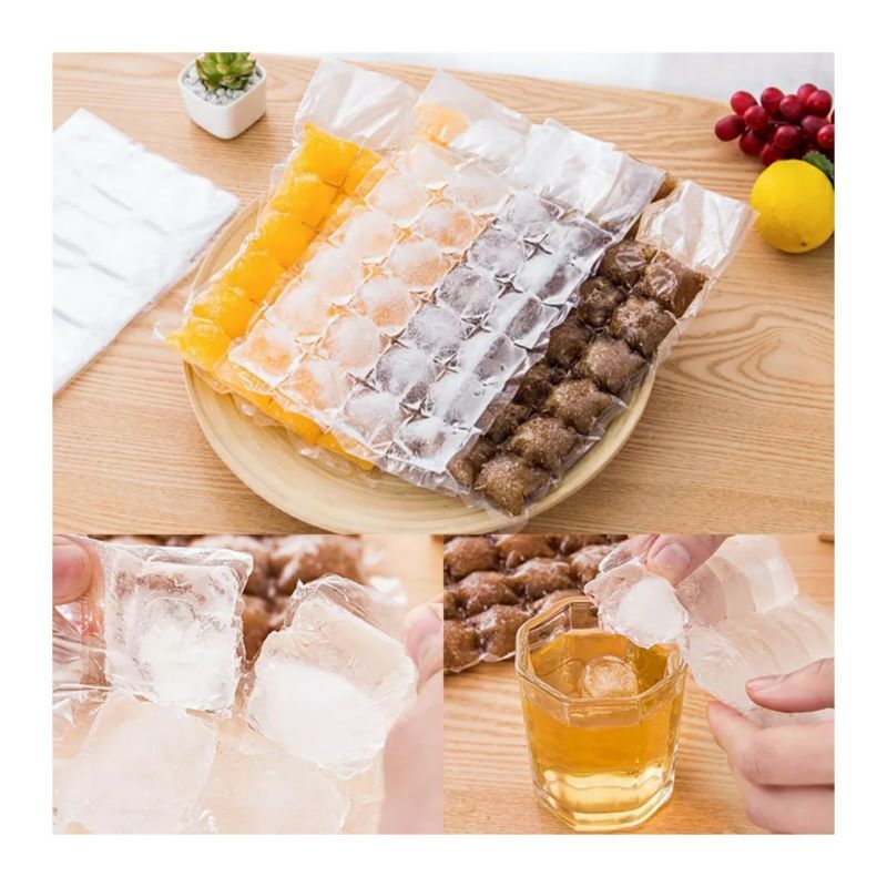 UNIVERSAL - SET 50 BOLSA PARA HIELO DESECHABLES Y FÁCIL DE USAR AUTO SELLADO