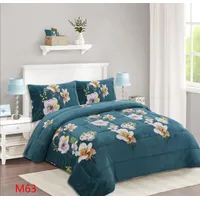 Cobertor Chiporro 2 Plazas - Verde Flores Amarillas M63