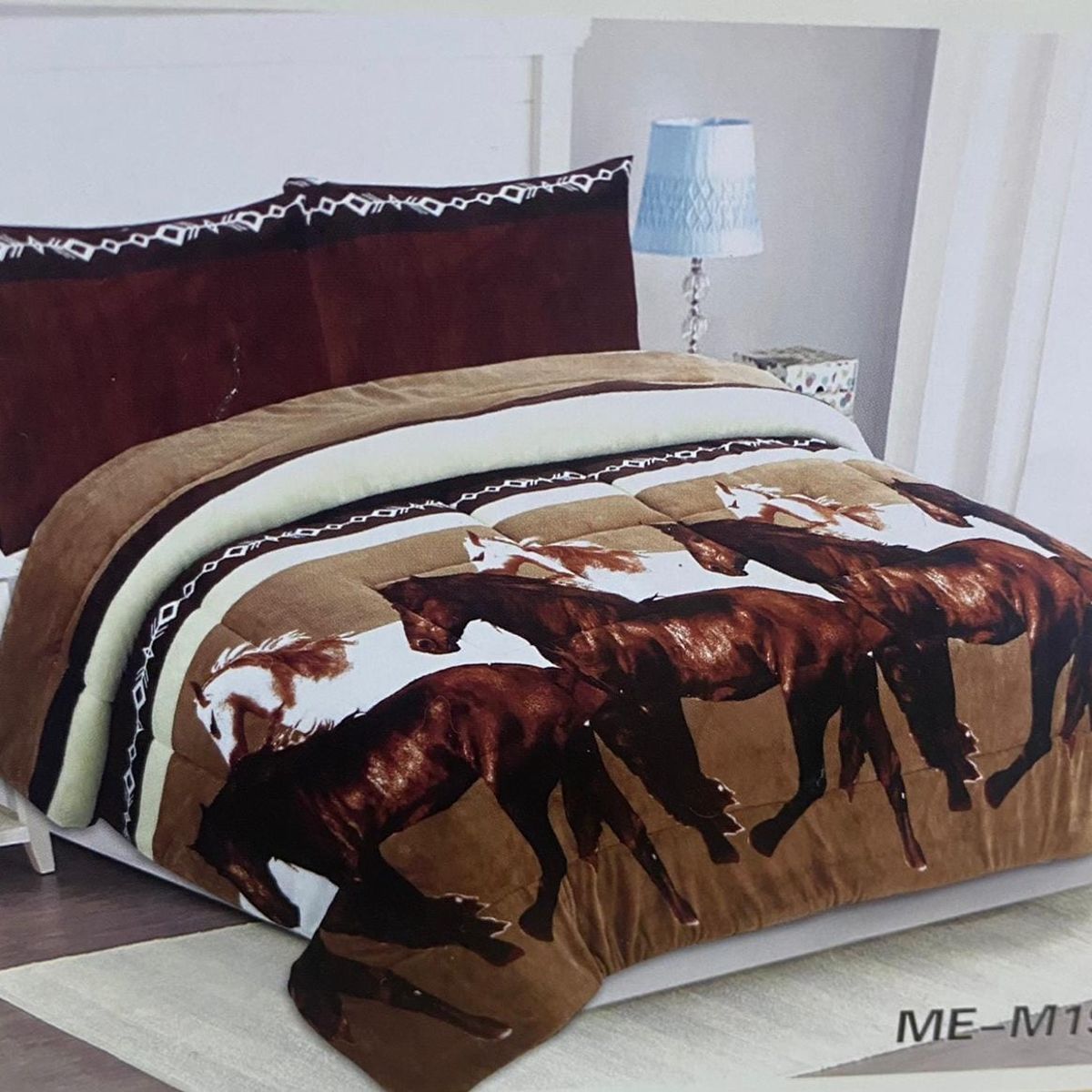 GENERICO - Cobertor Chiporro 2 Plazas - Café Caballos ME-M19