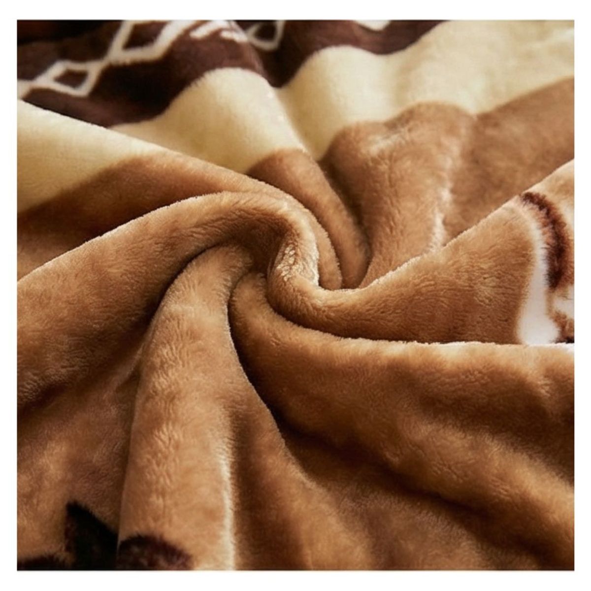 GENERICO - Cobertor Chiporro Invierno 2 Plazas - Café Caballos ME-M19