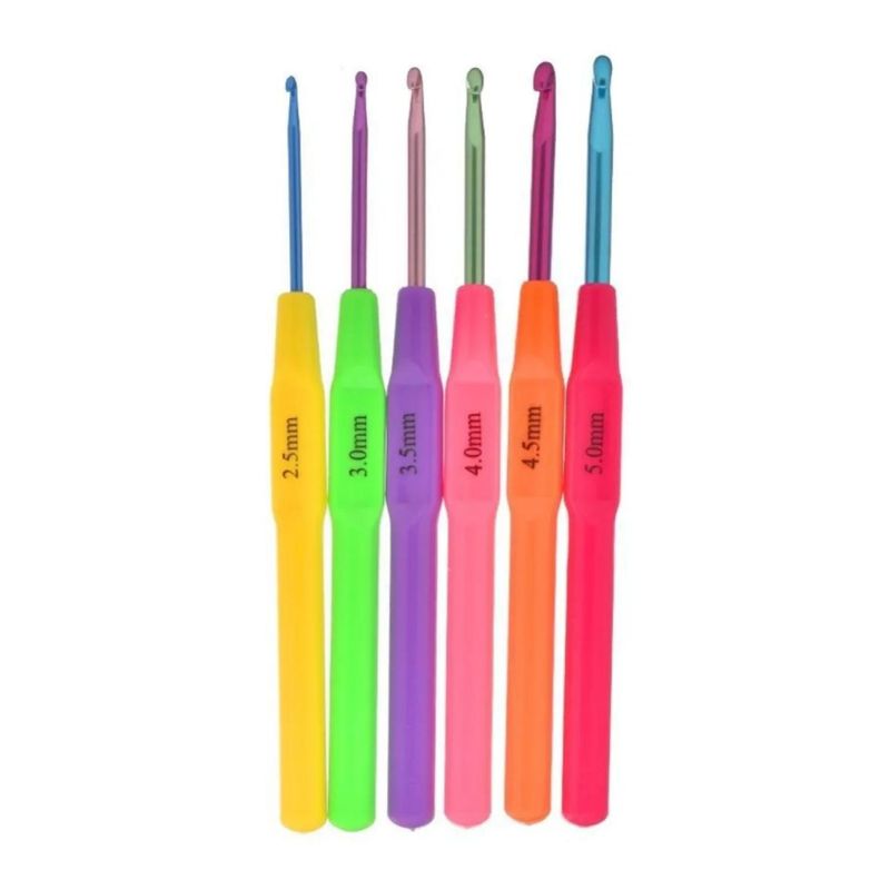 OEM - Set Crochet Ergonómico 6 Unidades - 2,5/ 3/ 3,5/ 4/ 4,5/ 5mm