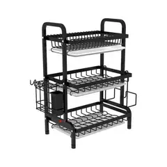 PUNTO STORE - Secaplatos De 3 Niveles Con Bandeja De Goteo - PuntoStore