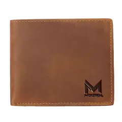 MONTREAL - Billetera hombre cuero genuino protección RFID con caja