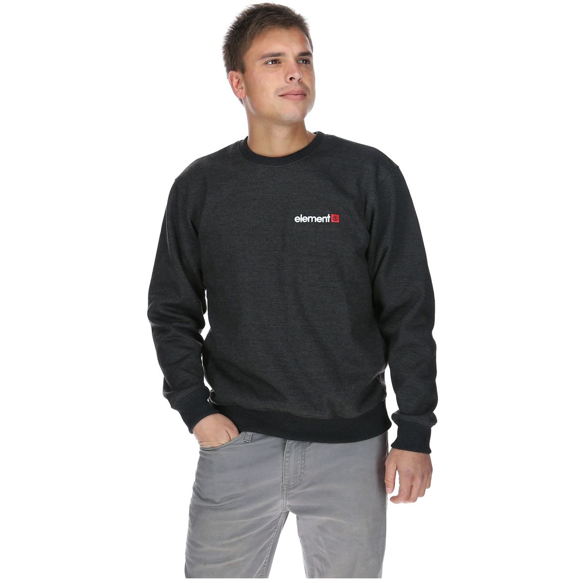 ELEMENT - Polerón Unisex Vertical Crew Gris Oscuro ELEMENT