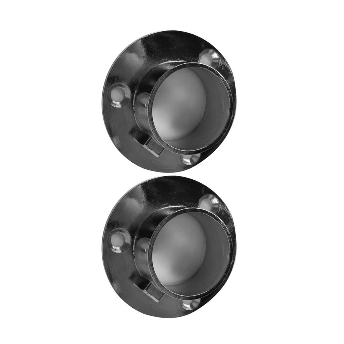 DVP - Soporte Barra Redondo Aluminio 25mm 2 Un Cromado Dvp