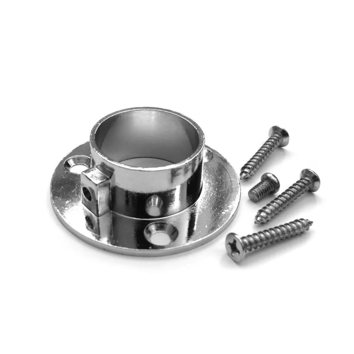 DVP - Soporte Barra Redondo Aluminio 25mm 2 Un Cromado Dvp