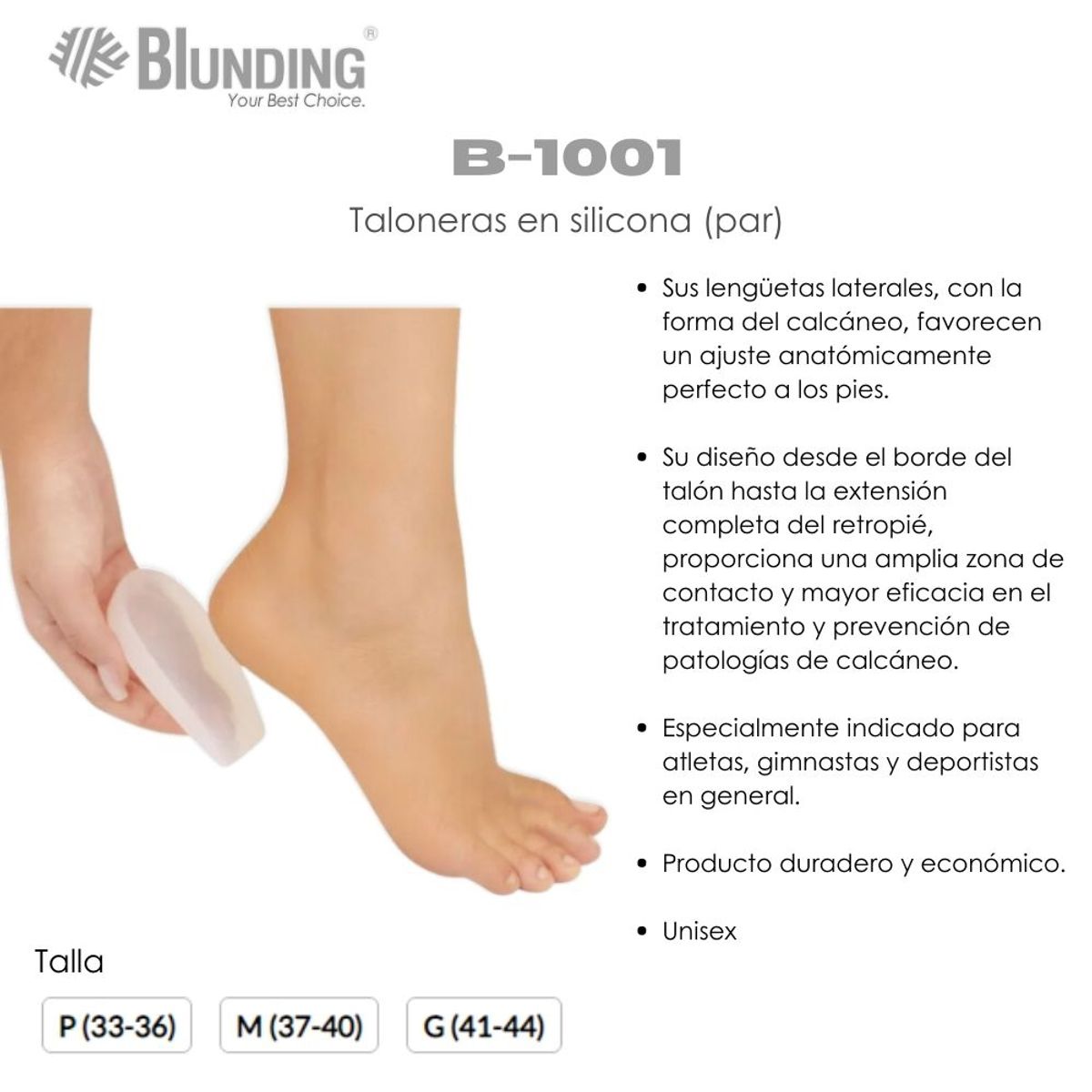 BLUNDING - Taloneras En Silicona Talla M (Par)-Blunding