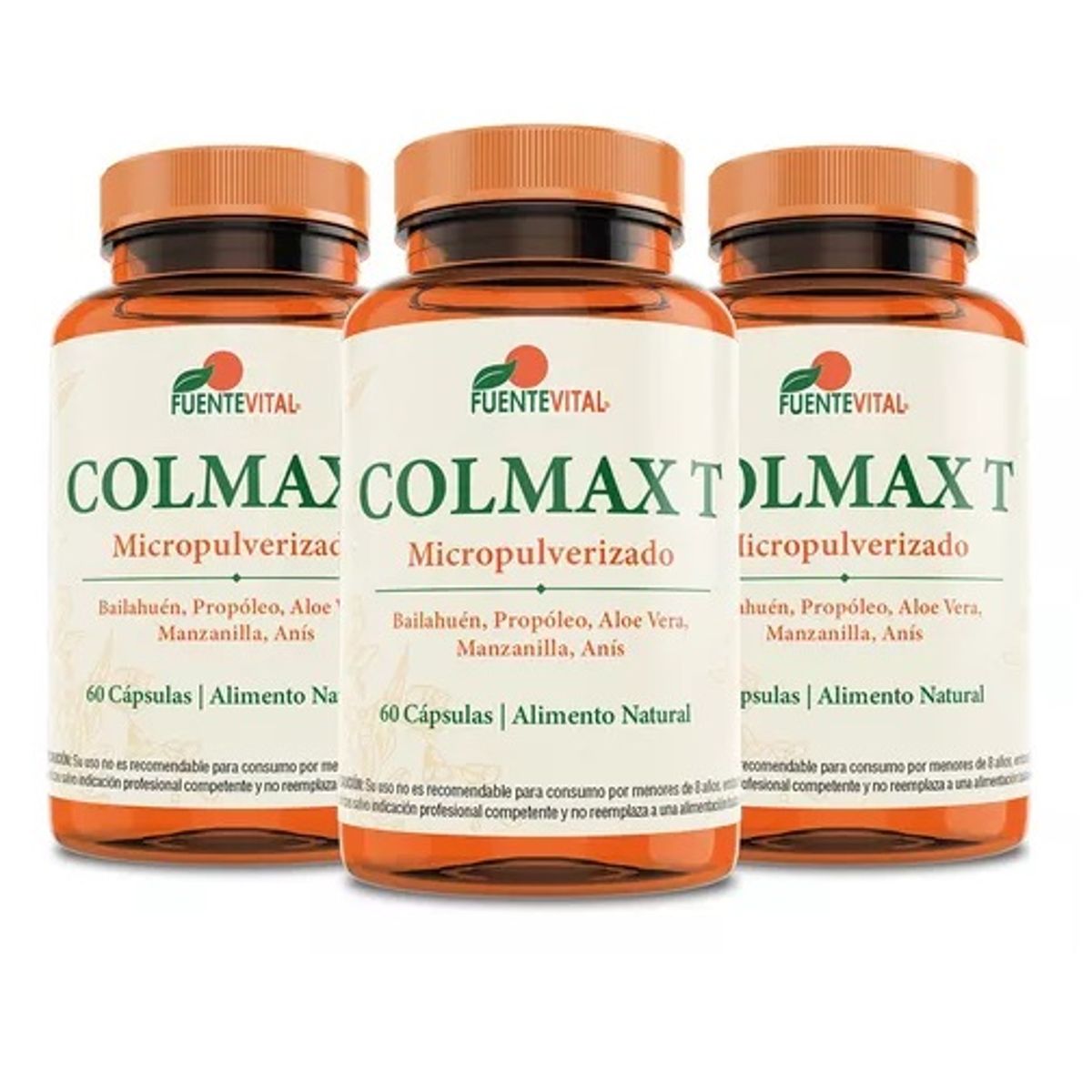FUENTEVITAL - Colon T / Colmax T  Fv 3 Frascos 60 Capsulas c/u