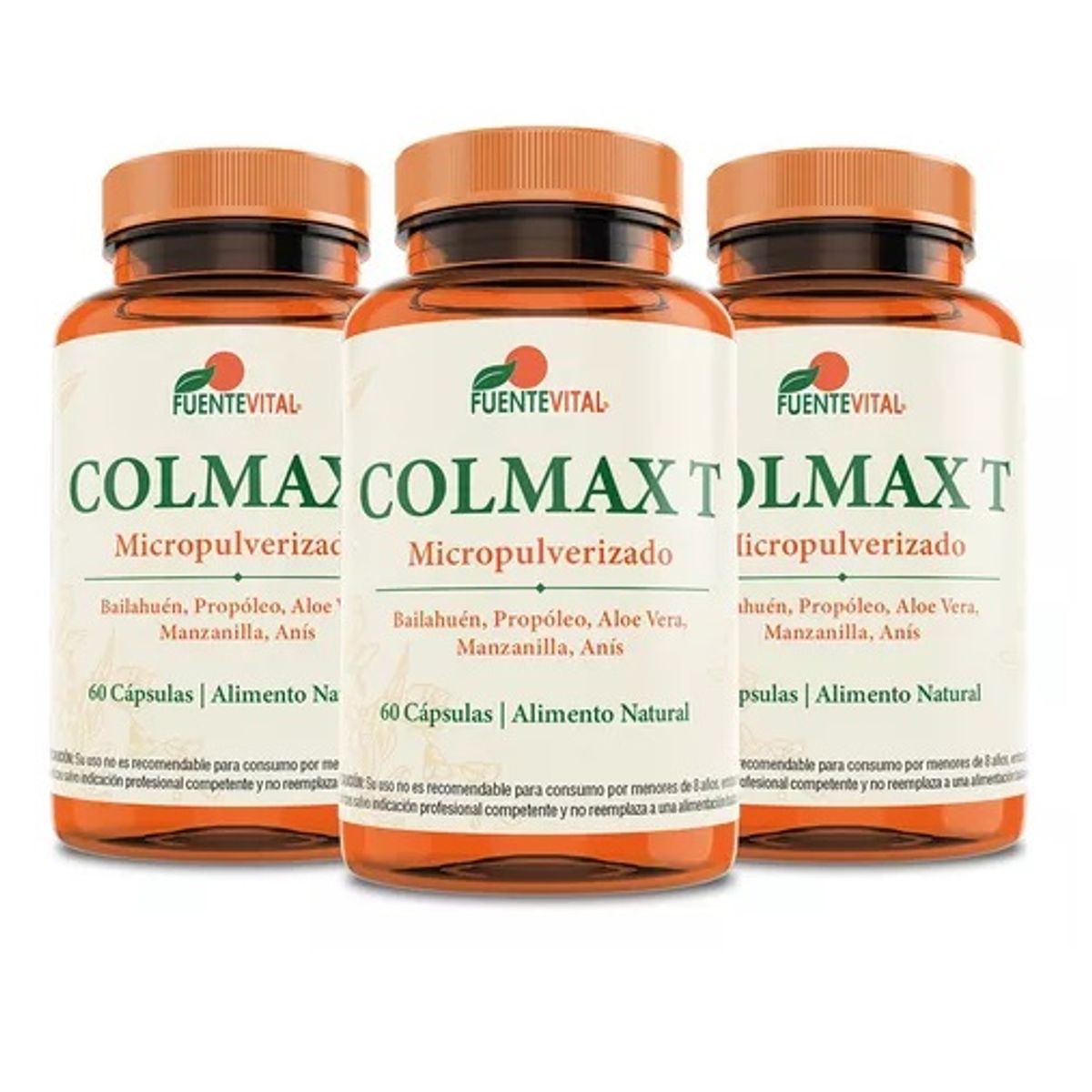FUENTEVITAL - Colon T / Colmax T  Fv 3 Frascos 60 Capsulas c/u