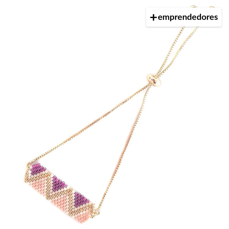 LE QUARTZ - Pulsera Ajustable con Rectángulo en Mostacillas