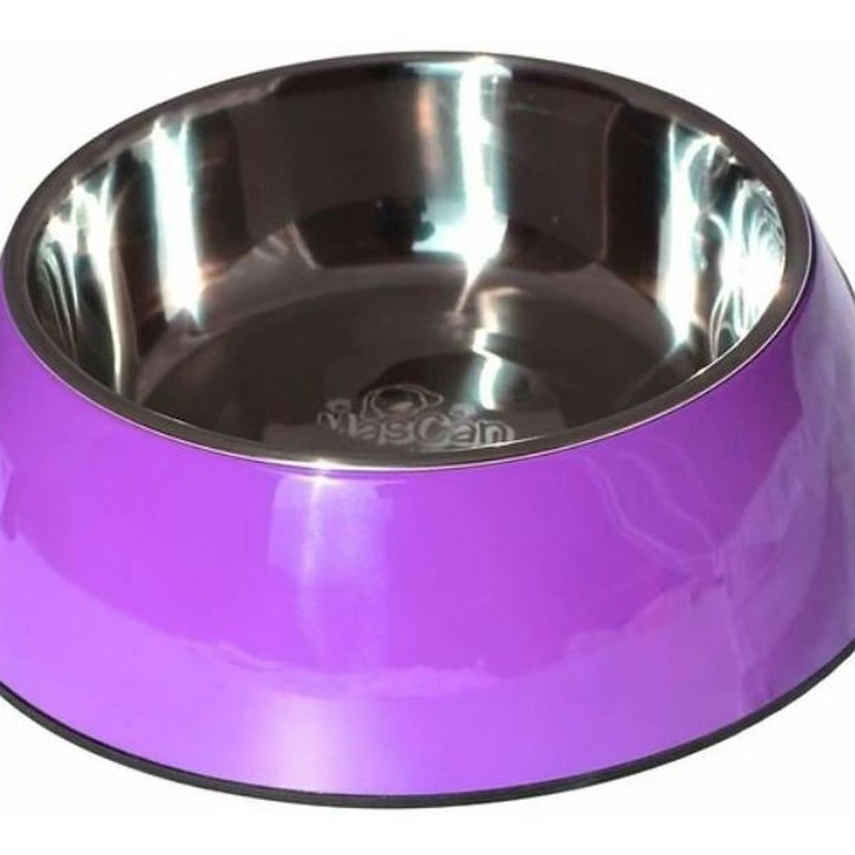 MASCAN - Plato Melamina Sólido Redondo Morado Para Perro XL Mascan