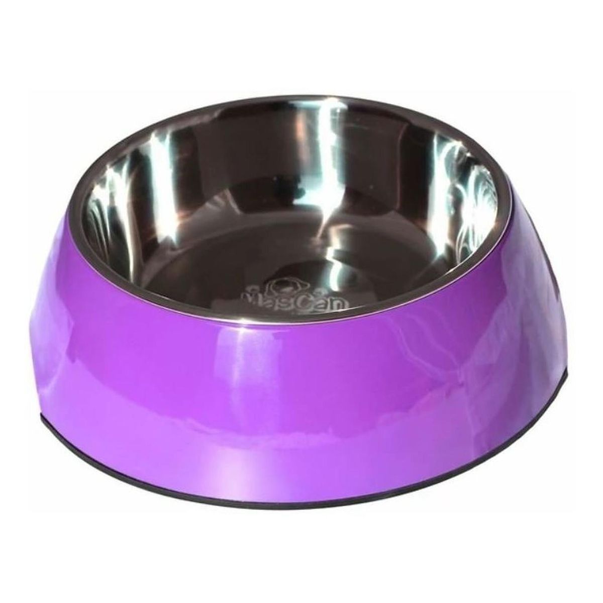 MASCAN - Plato Melamina Sólido Redondo Morado Para Perro XL Mascan