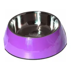 MASCAN - Plato Melamina Sólido Redondo Morado Para Perro XL