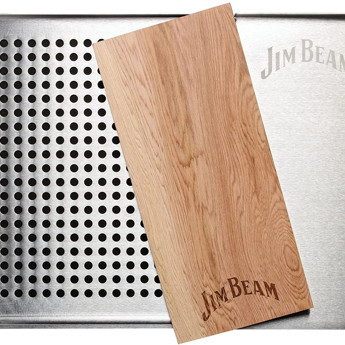 JIM BEAM - Topper Acero Inoxidable Con Tabla Madera