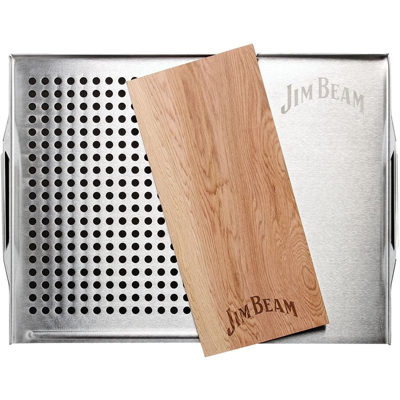 JIM BEAM - Topper Acero Inoxidable Con Tabla Madera