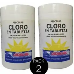 GENERICO - Cloro Tabletas 1Kg Pack 2und Lenta Disolucion Dideval