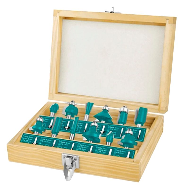 TOTAL TOOLS - Kit Set Juego De Fresas 12 Piezas 8mm Tupi Router