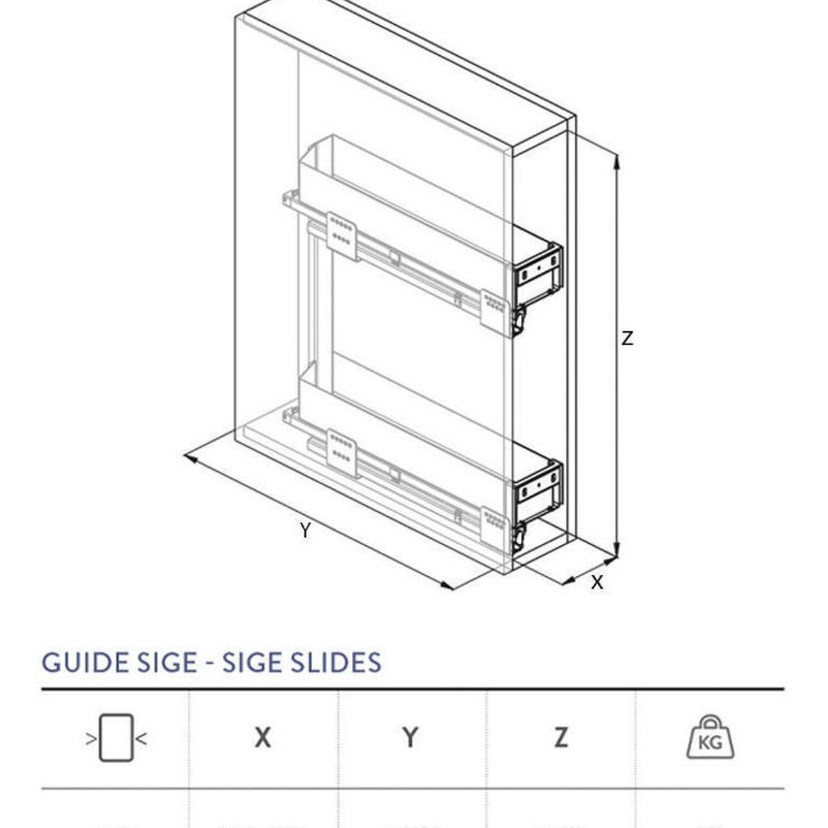 DVP - Especiero 2 Bandejas Proline 150mm Cierre Suave Guia Izq Dvp