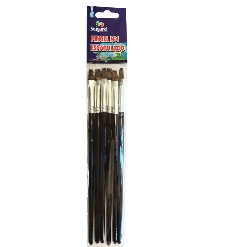 SEIGARD - Set De 6 Pinceles Espatulado N°4 SEG826 Color Negro