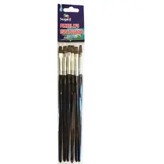 SEIGARD - Set De 6 Pinceles Espatulado N°4 SEG826 Color Negro