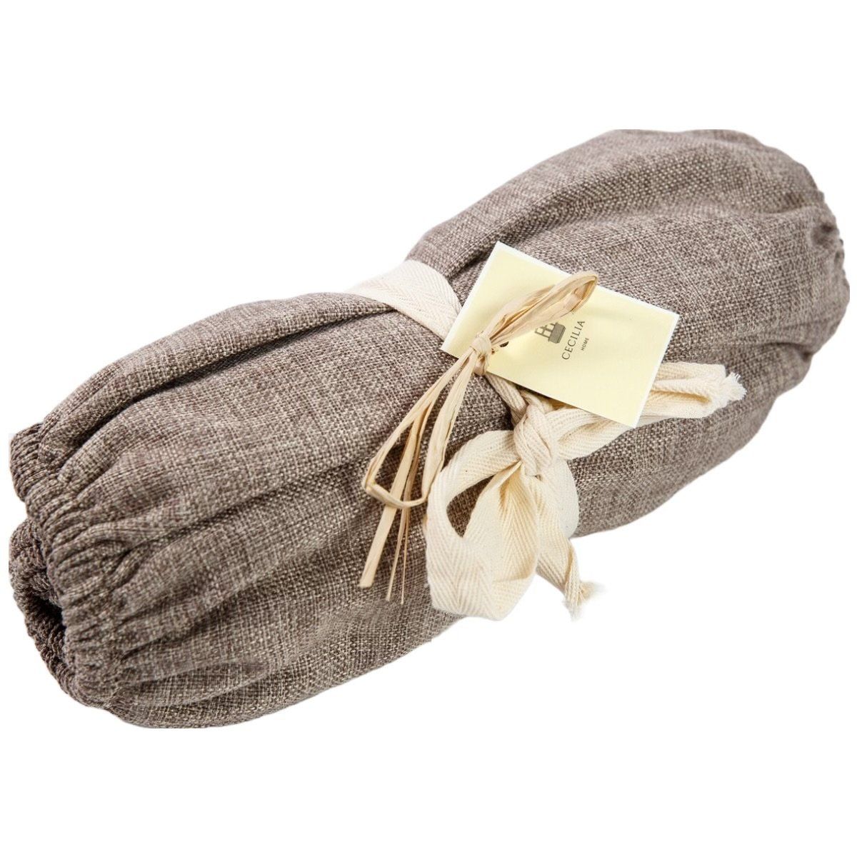 CASA CECILIA - Faldón Elasticado Nido 1.5 Plaza Tostado Oscuro Casa Cecilia