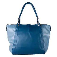 MAILEA - Cartera ecocuero trapecio bimaterial para mujer jeans
