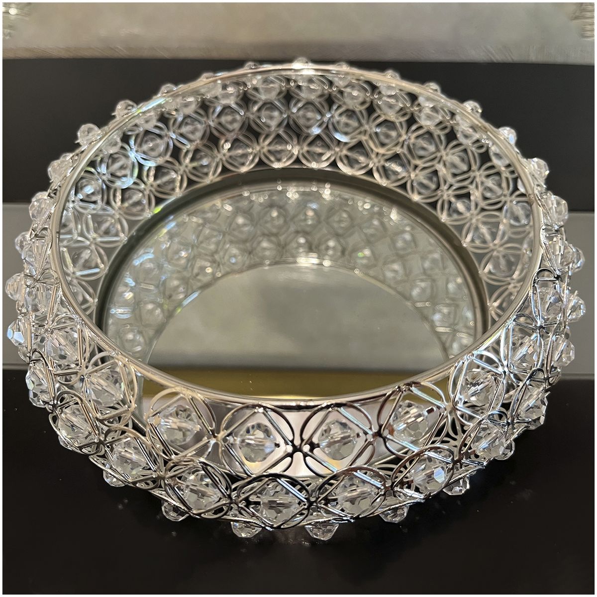 MALLORCA - Centro de Mesa Decorativo Verdún Redonda Silver